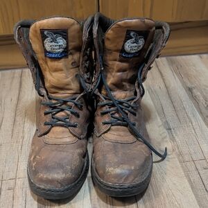 Georgia Boot Distressed Brown Lace-Up Boots